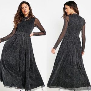 Urban Outfitters Mock Neck Glitter Maxi Gown